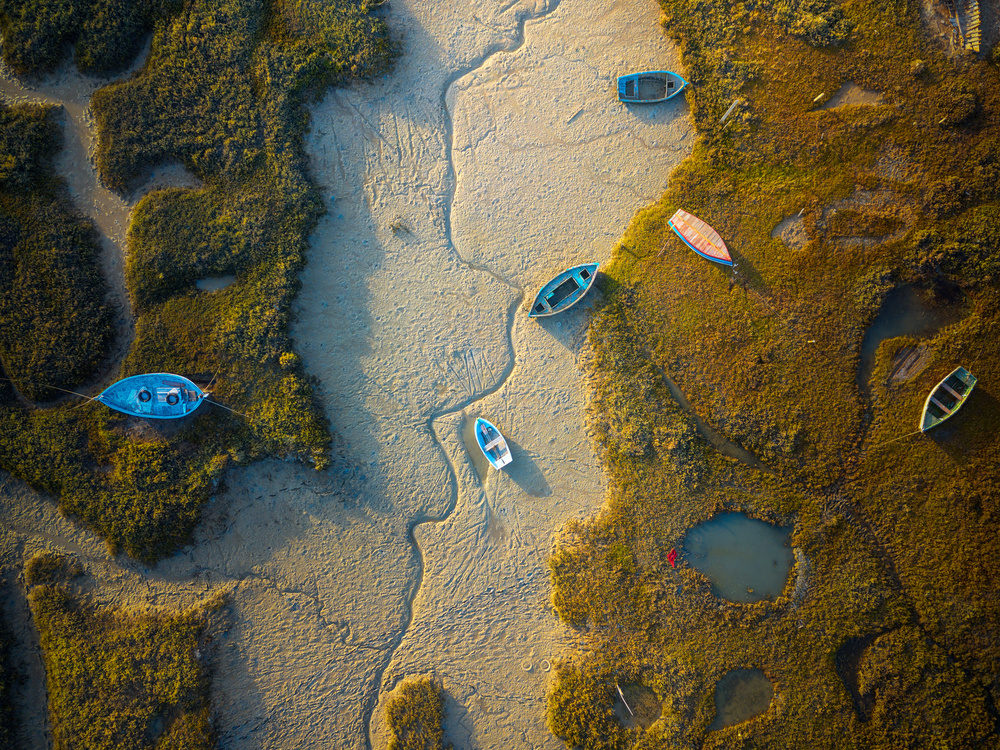 Pattern boats golden hour von Jose Manuel Martin