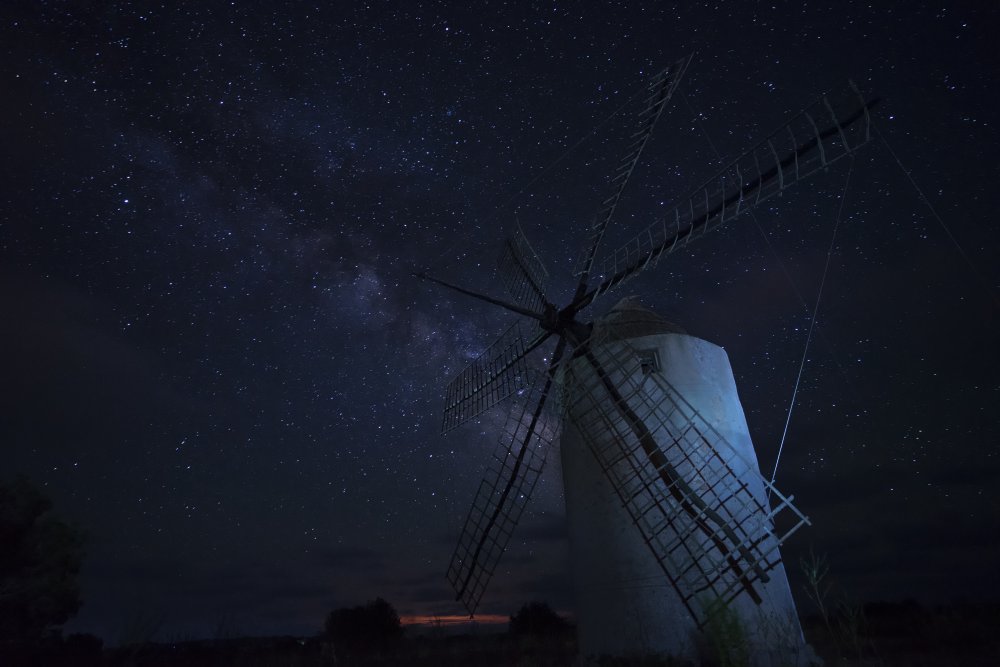 Windmill &amp; Milky way von Jose Mor