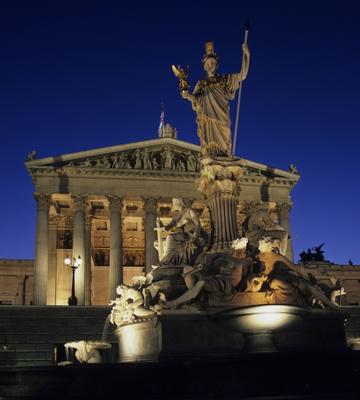 Österreichisches Parlament, Abend von Josef Müllek