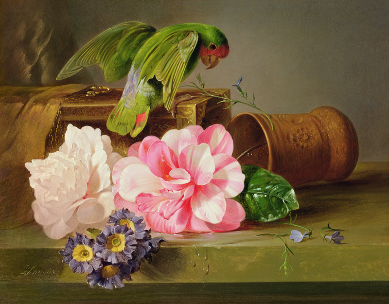 Still Life with Parrot von Josef Schuster