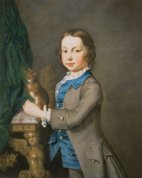 A Portrait of a Boy with a Pet Squirrel von Joseph Highmore