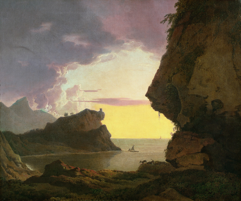 Sunset on the Coast near Naples von Joseph Wright of Derby