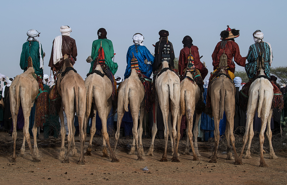 Watching the gerewol festival from the camels - Niger von Joxe Inazio Kuesta Garmendia