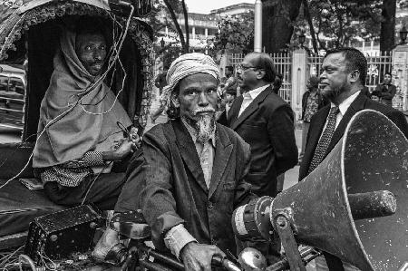 The microphone and the loudspeaker. Dhaka (Bangladesh)