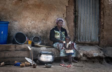 Real life in a village in Benin.