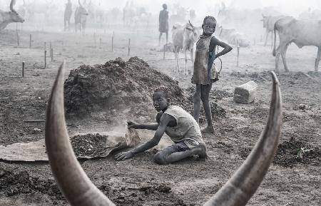 Framed in the antlers - South Sudan