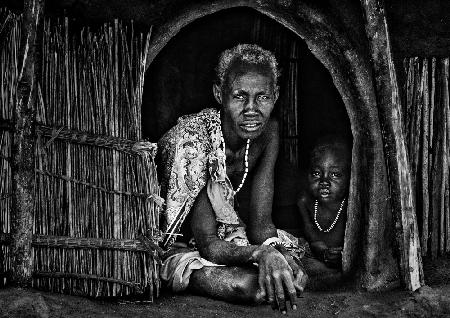 Laarim ethnic mother and child at home.