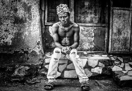 Man in the old Buduburam refugee camp - Ghana