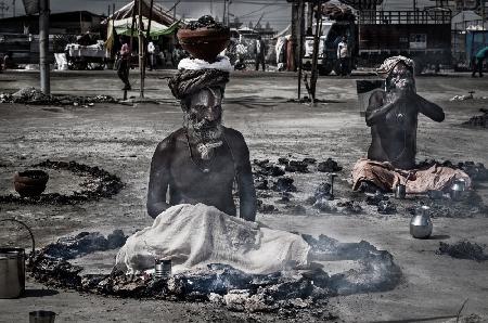 Meditating at the Kumbh Mela Festival - Prayagraj - India