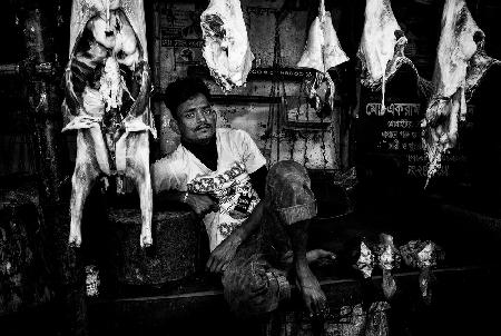 Butcher shop in Bangladesh.