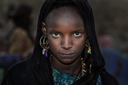 Peul gir at the gerewol festival - Niger