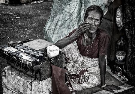 Selling cigarettes on the streets of Bangladesh