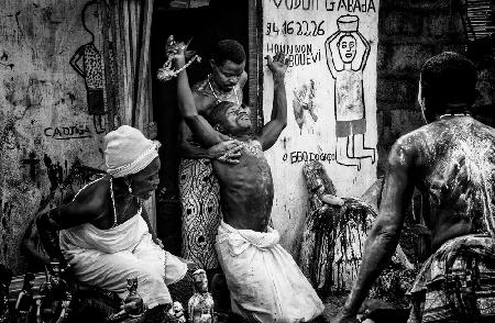 Voodoo session in Benin.