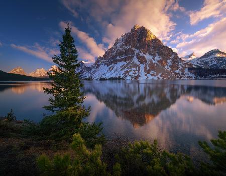 Atardecer en Bow Lake.