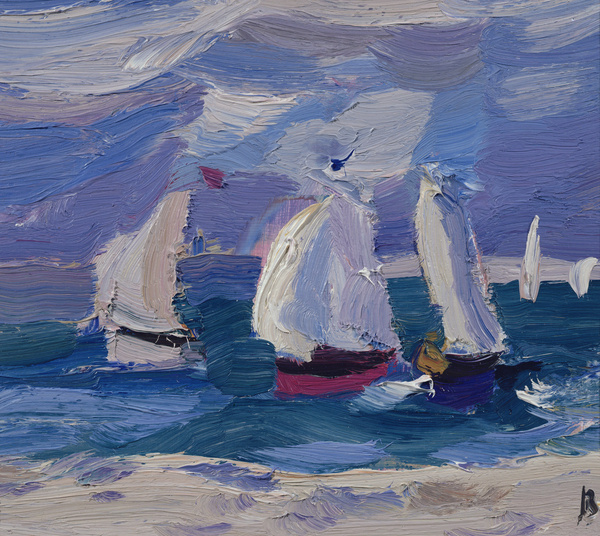 Dinghies racing in Poole Harbour von Julian Bailey