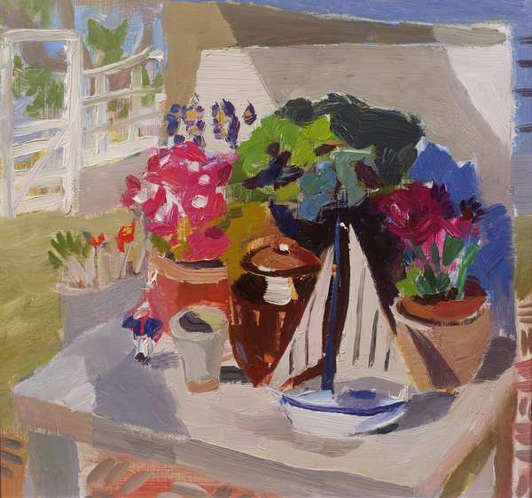 Flowers, Pots & Yachts in the Loggia von Julian Bailey