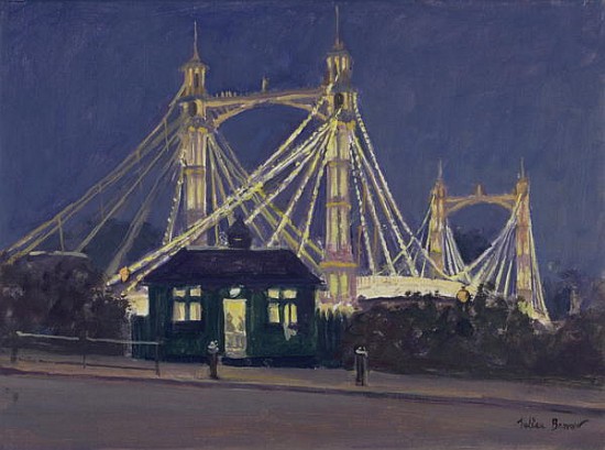 Albert Bridge - Night (oil on canvas)  von Julian  Barrow