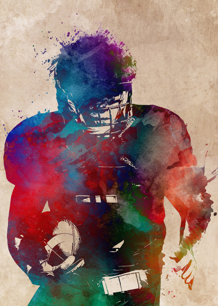 American Football Player Sport Art 3 von Justyna Jaszke