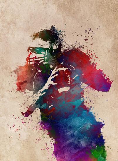 American Football Player Sport Art 6