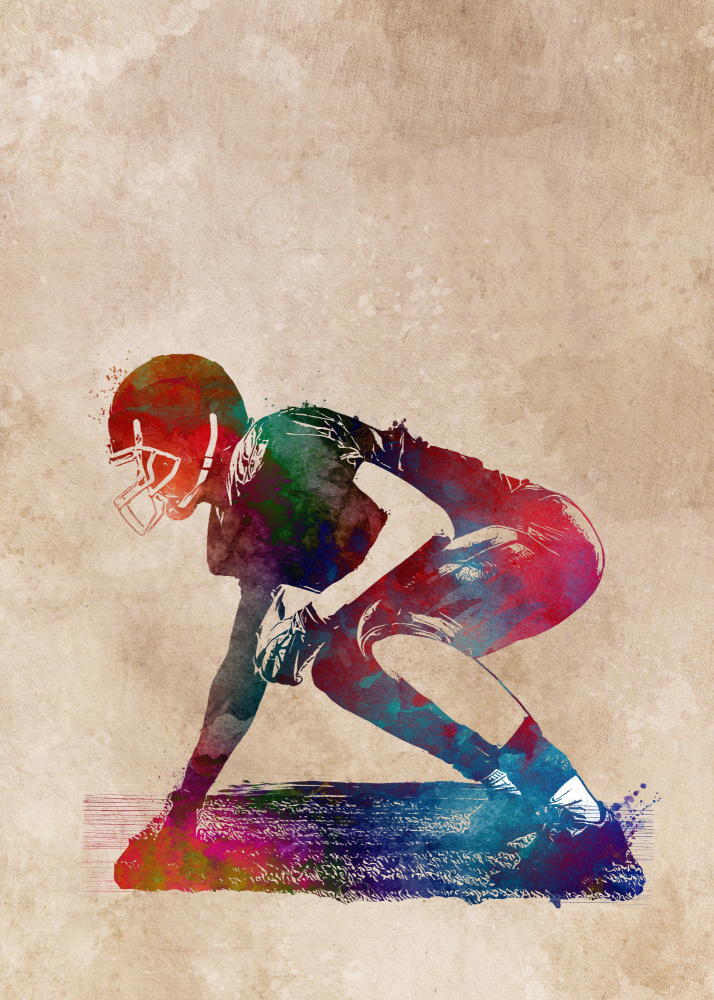 American Football Player Sport Art 7 von Justyna Jaszke