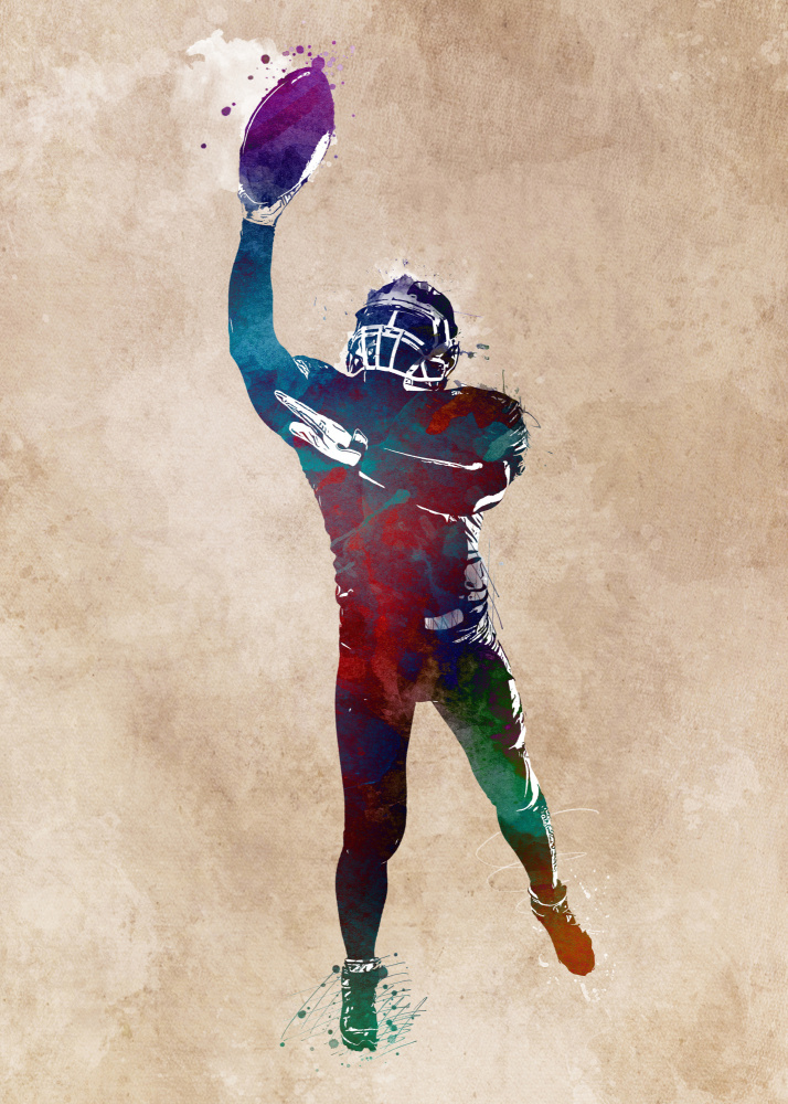 American Football Player Sport Art 9 von Justyna Jaszke