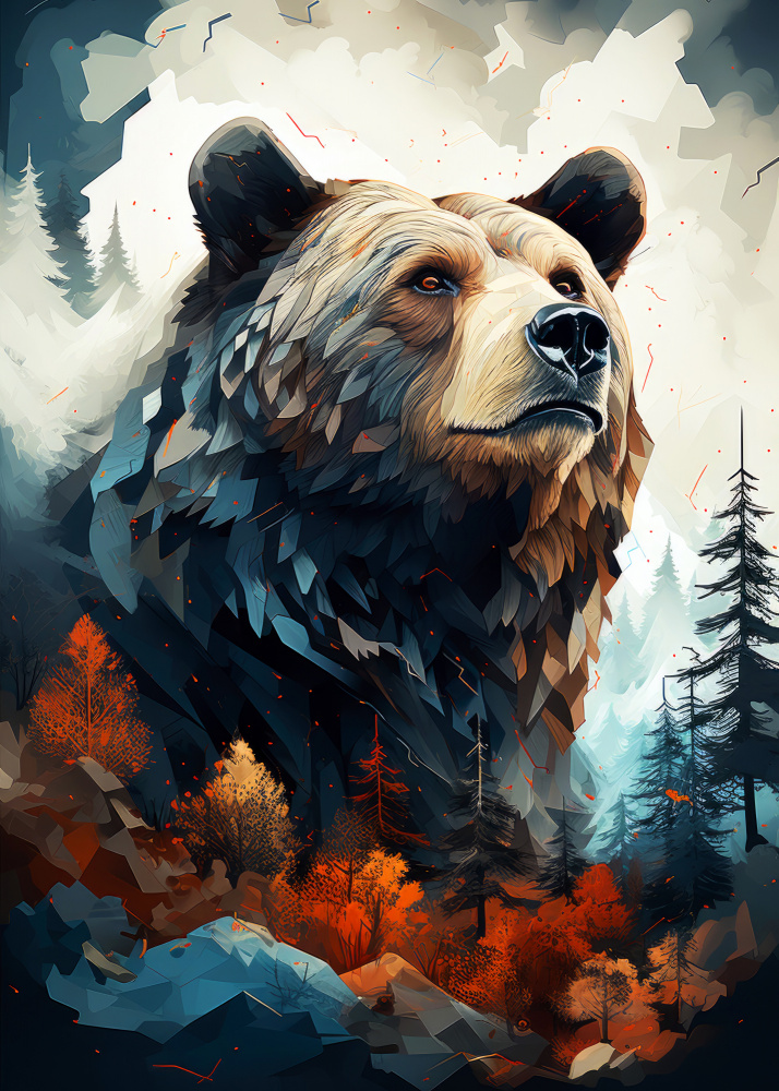 Bear animal art #bear von Justyna Jaszke