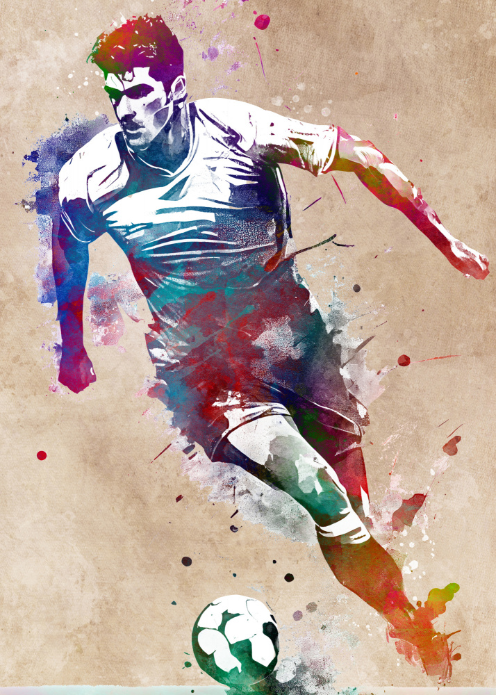 Soccer player sport art von Justyna Jaszke