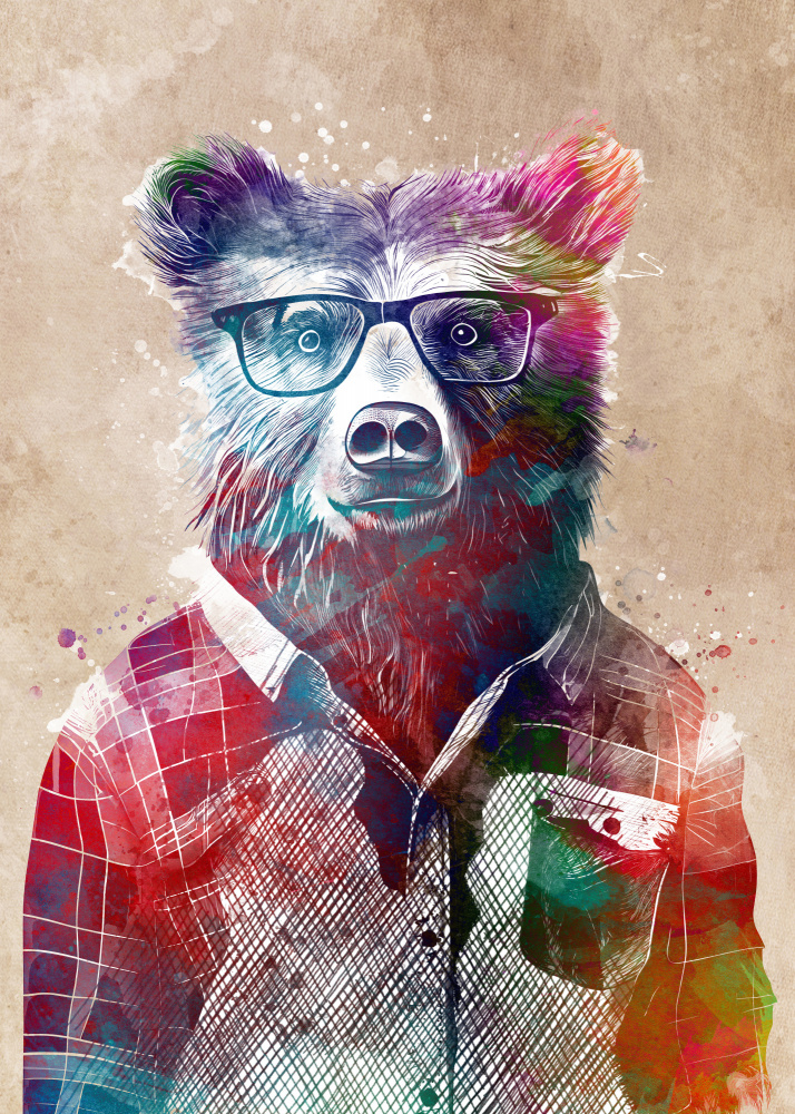 Hipster Bear von Justyna Jaszke