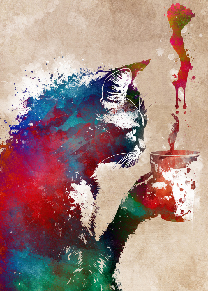 Cat and Coffee von Justyna Jaszke