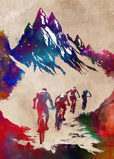 Mountain bikers sport art 43