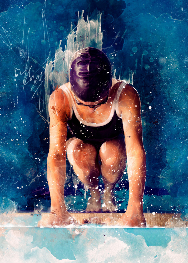 Swimmer Sport Art 1 von Justyna Jaszke