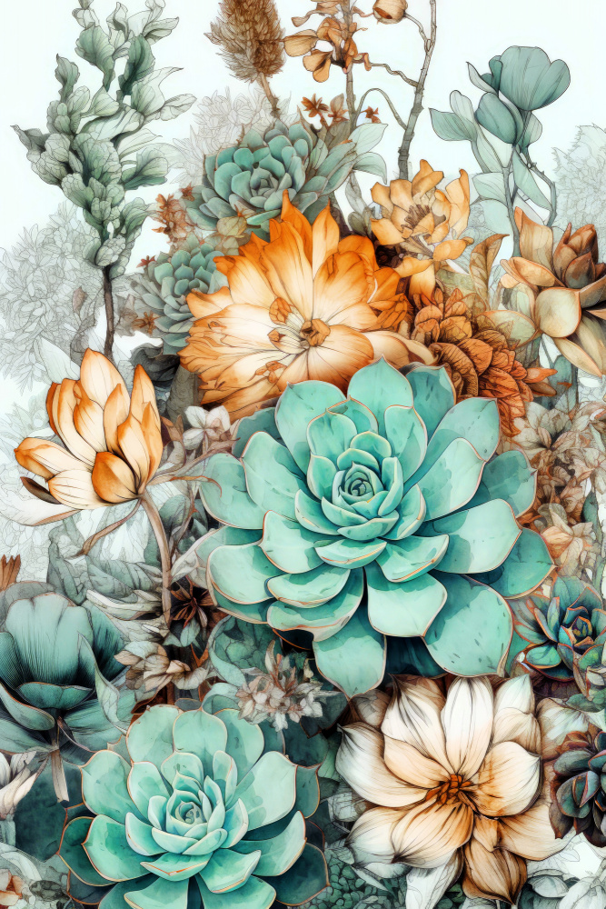 Succulents and cactus 1 von Justyna Jaszke