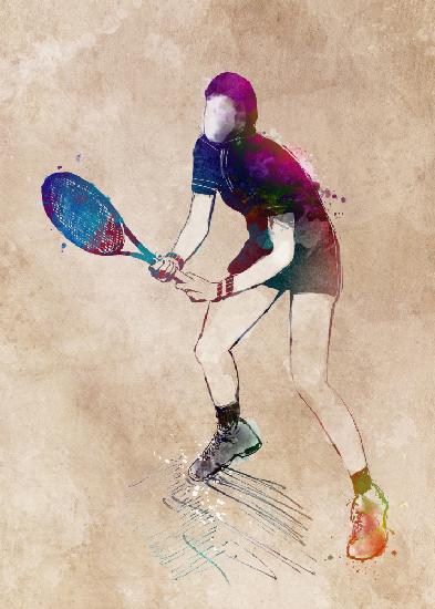 Tennis player sport art