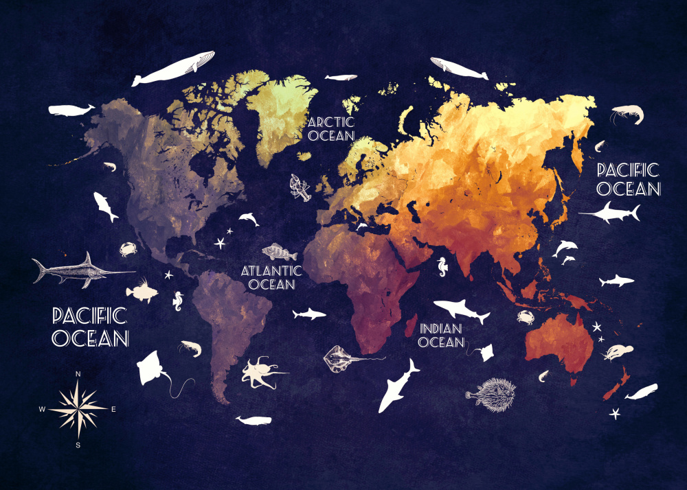 World map 6 von Justyna Jaszke