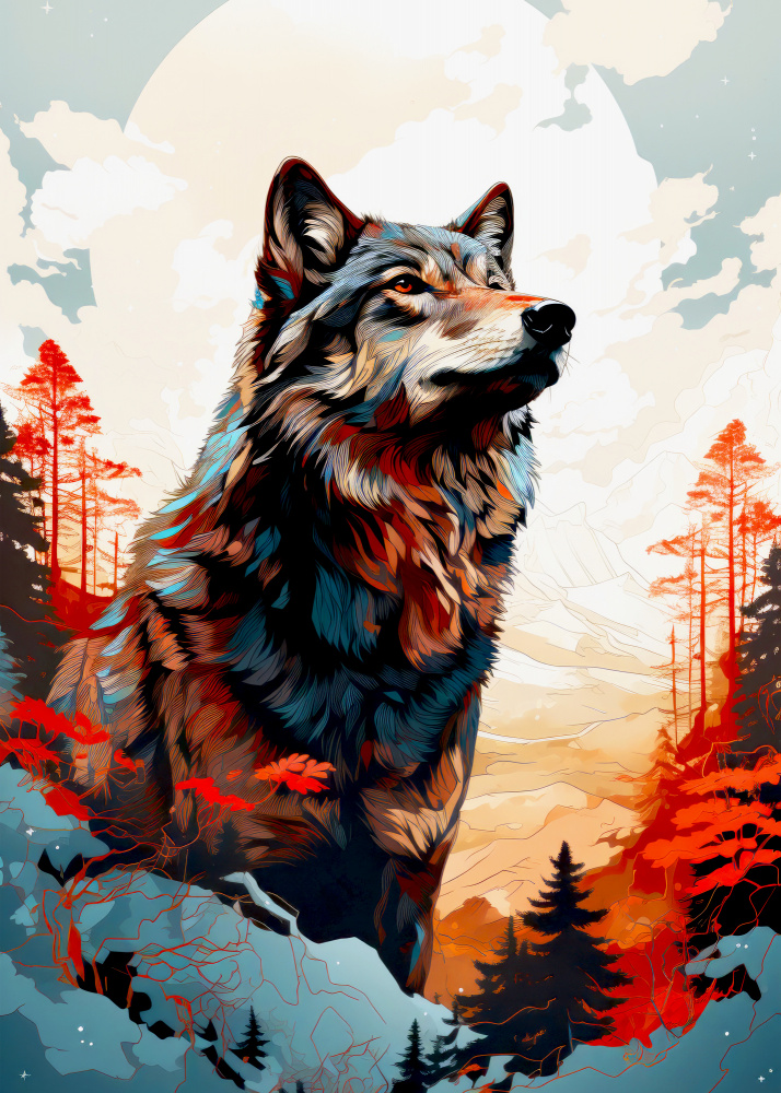 Wolf animal art #wolf von Justyna Jaszke