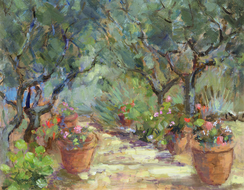 Garden in Porto Ercole, Italy, 1996  von Karen  Armitage