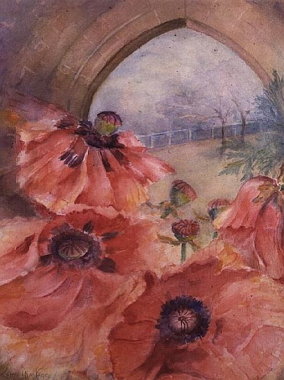 Showgirl Poppies with Archway  von Karen  Armitage