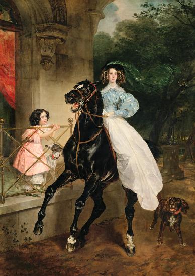 The Horsewoman, Portrait of Giovanina and Amacilia Paccini, wards of Countess Samoilova