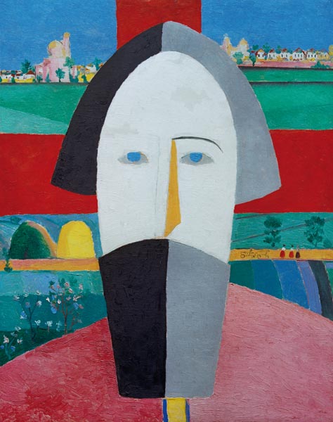 Malevich / Head of a Farmer von Kasimir Sewerinowitsch Malewitsch