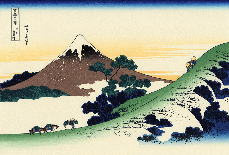 Der Inume-Pass in der Provinz Kai (aus der Bildserie „36 Ansichten des Berges Fuji“) von Katsushika Hokusai