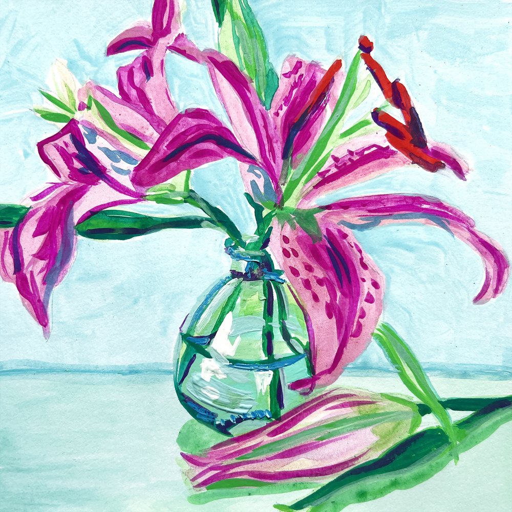 Pink Lilies von Key and Sea Creative