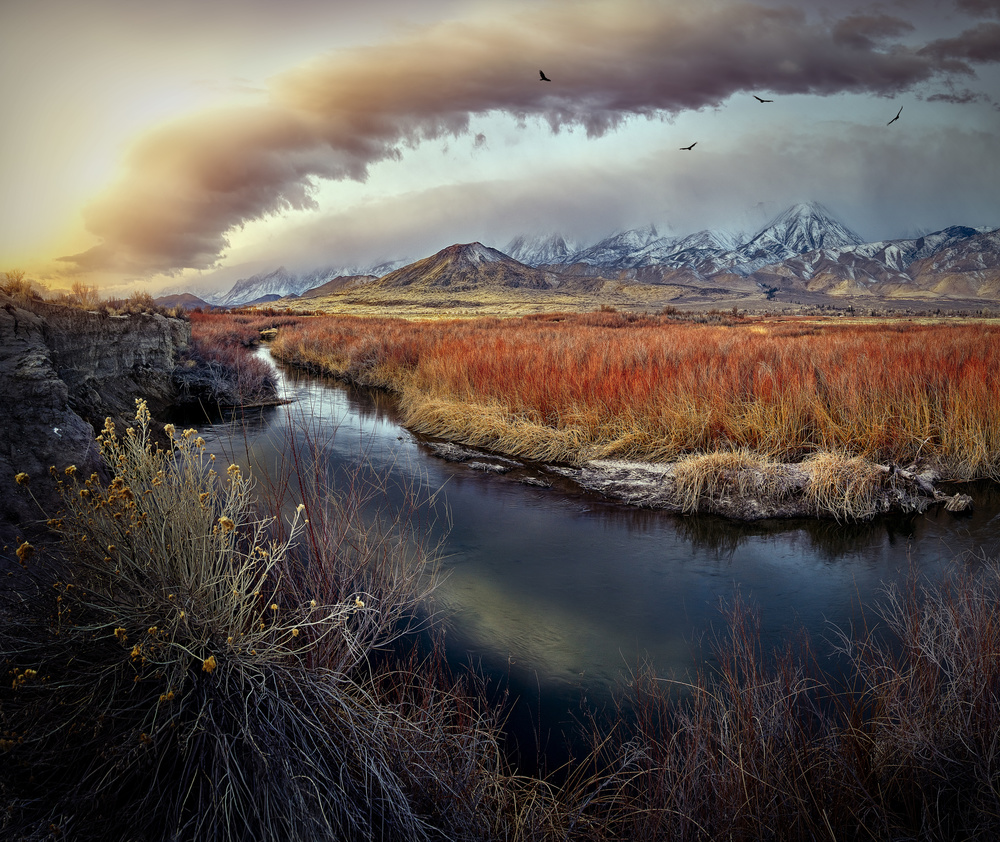 Owens River at Sunrise von Kirbyturnage