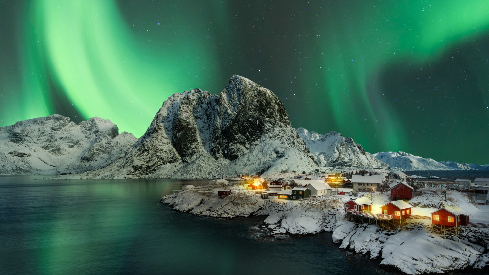 Hamnoy Aurora borealis von Klaus Heuermann