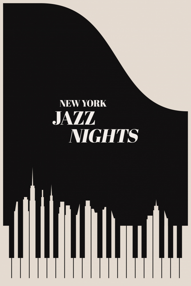 Jazz Nights Nyc   Black von Kubistika