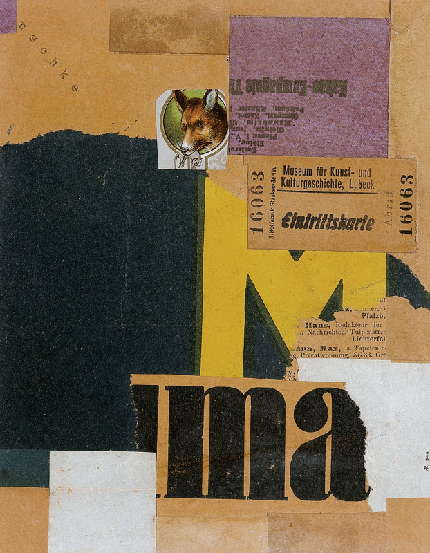 Die Eintrittskarte (Mz 456) von Kurt Schwitters