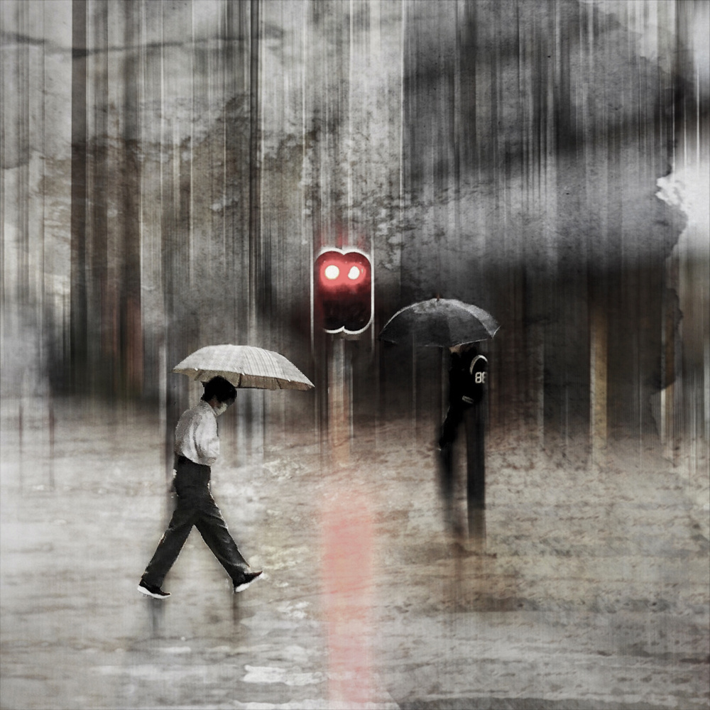 passerby in the rain von Lammakmak