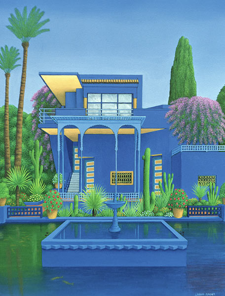 Majorelle Gardens, Marrakech, 1996 (carylic on linen) (see 186509)  von Larry  Smart