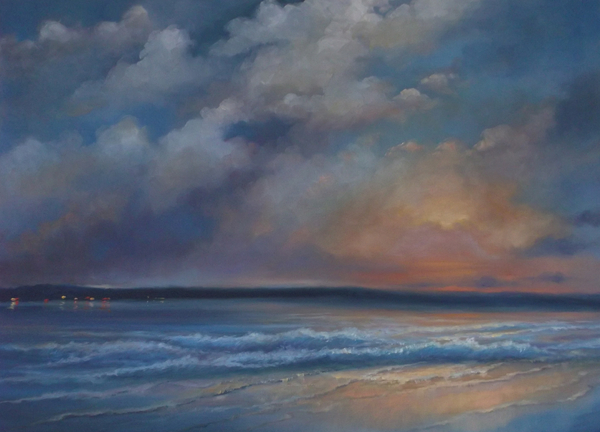 Blue Velum Beach & clouds von Lee Campbell