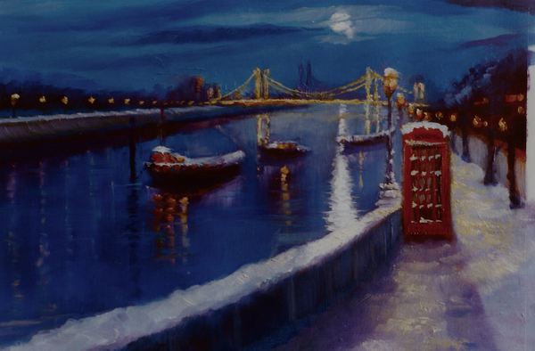 Chelsea Winter Thames Embankment von Lee Campbell