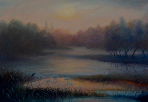 Morning Mist with Kingfisher von Lee Campbell